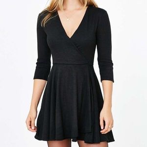 Kimchi Blue Ballet Wrap Dress in Black, Medium